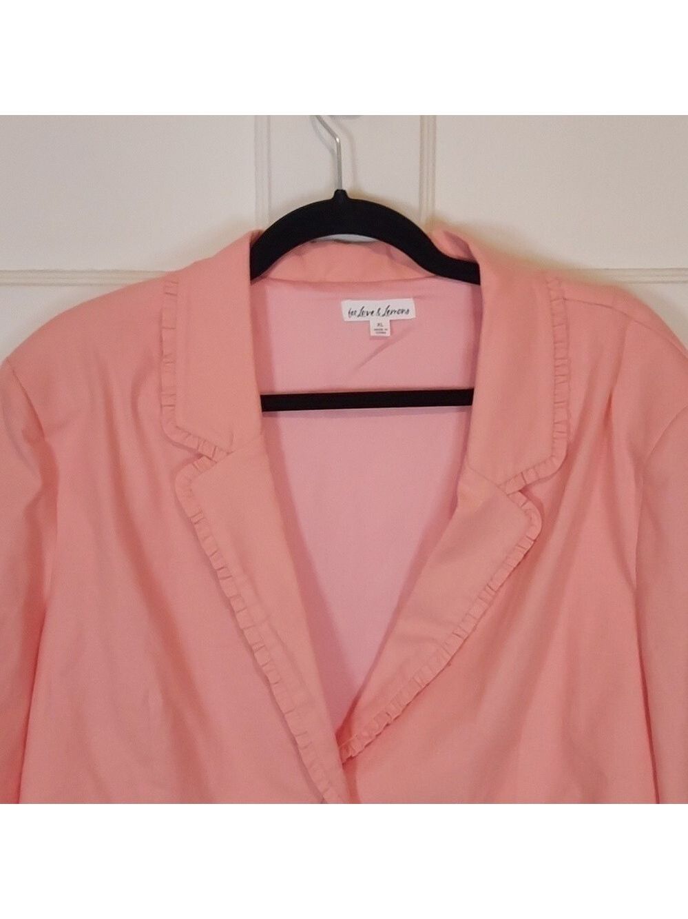 For Love and Lemons Peach Linen Blend Cropped Blazer Size XL - Picture 2 of 14